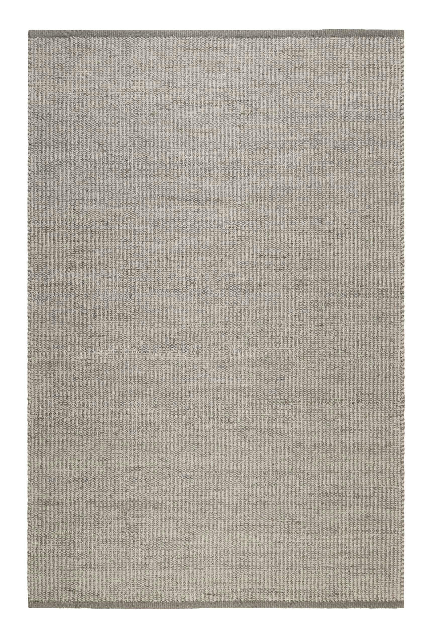 GOBI - Tapis artisanal fait main laine et jute gris clair 80x150