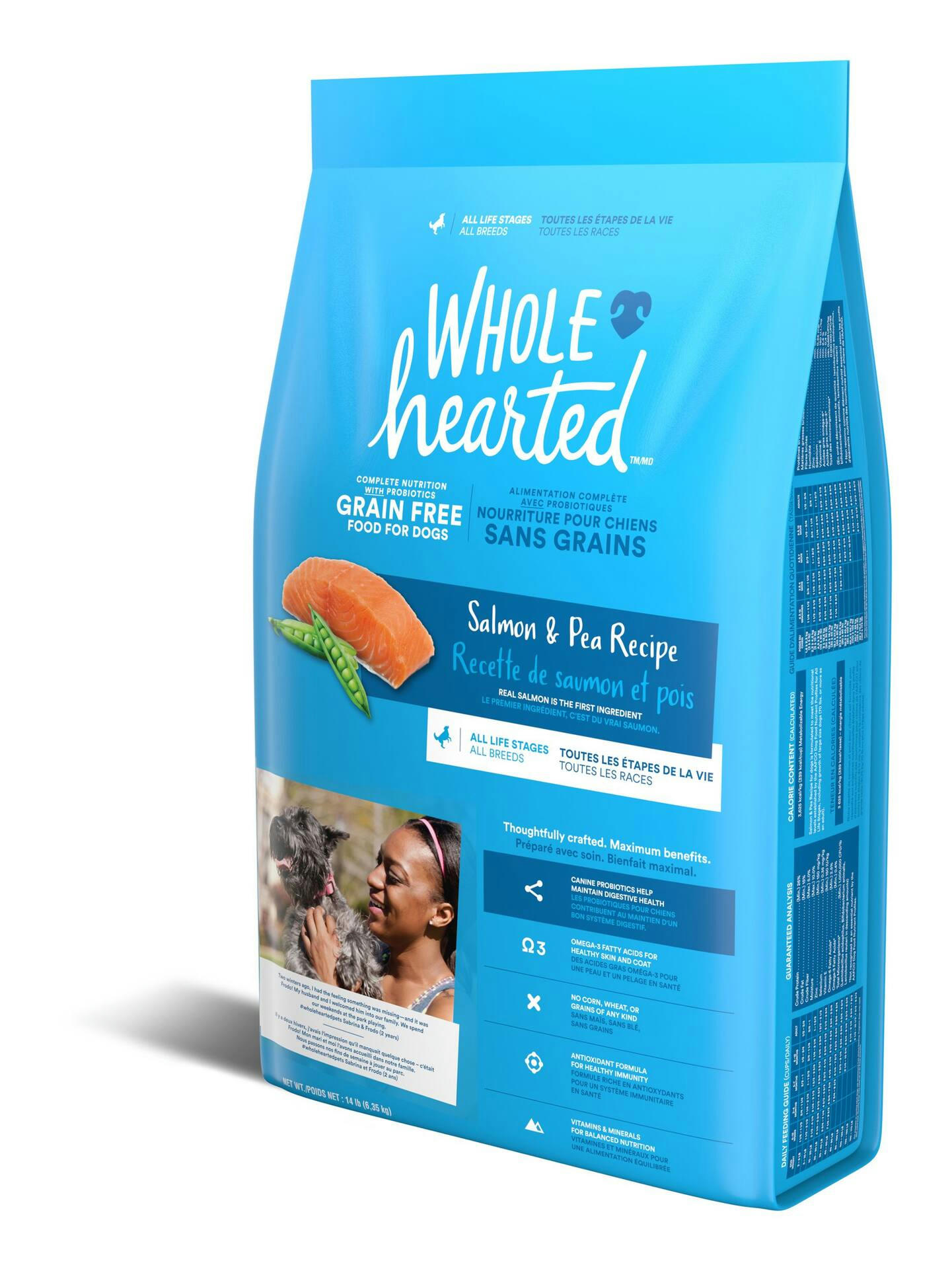 WholeHearted All Life Stages Grain-Free Salmon and Pea Dry Dog Food, Assorted Sizes