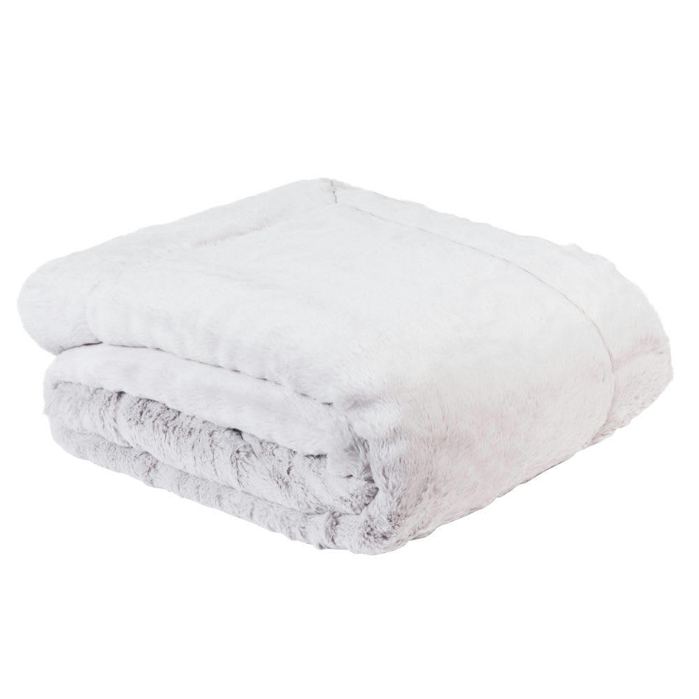 Soho - Plaid imitation fourrure grise 150x180