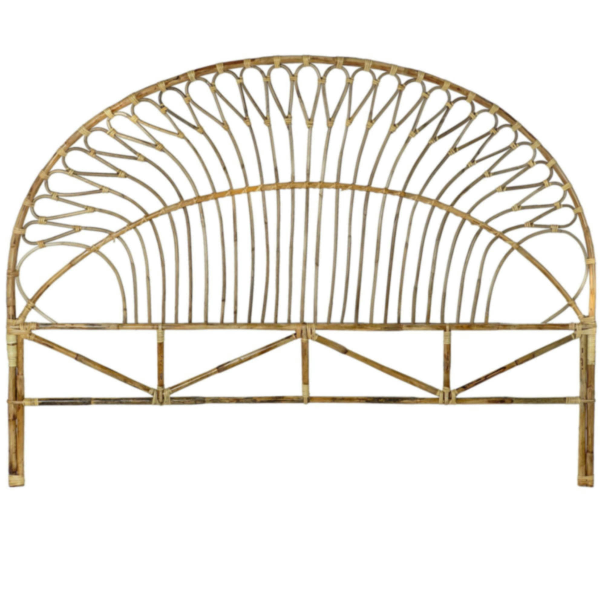 - Tête de lit demi-lune rotin - 180cm