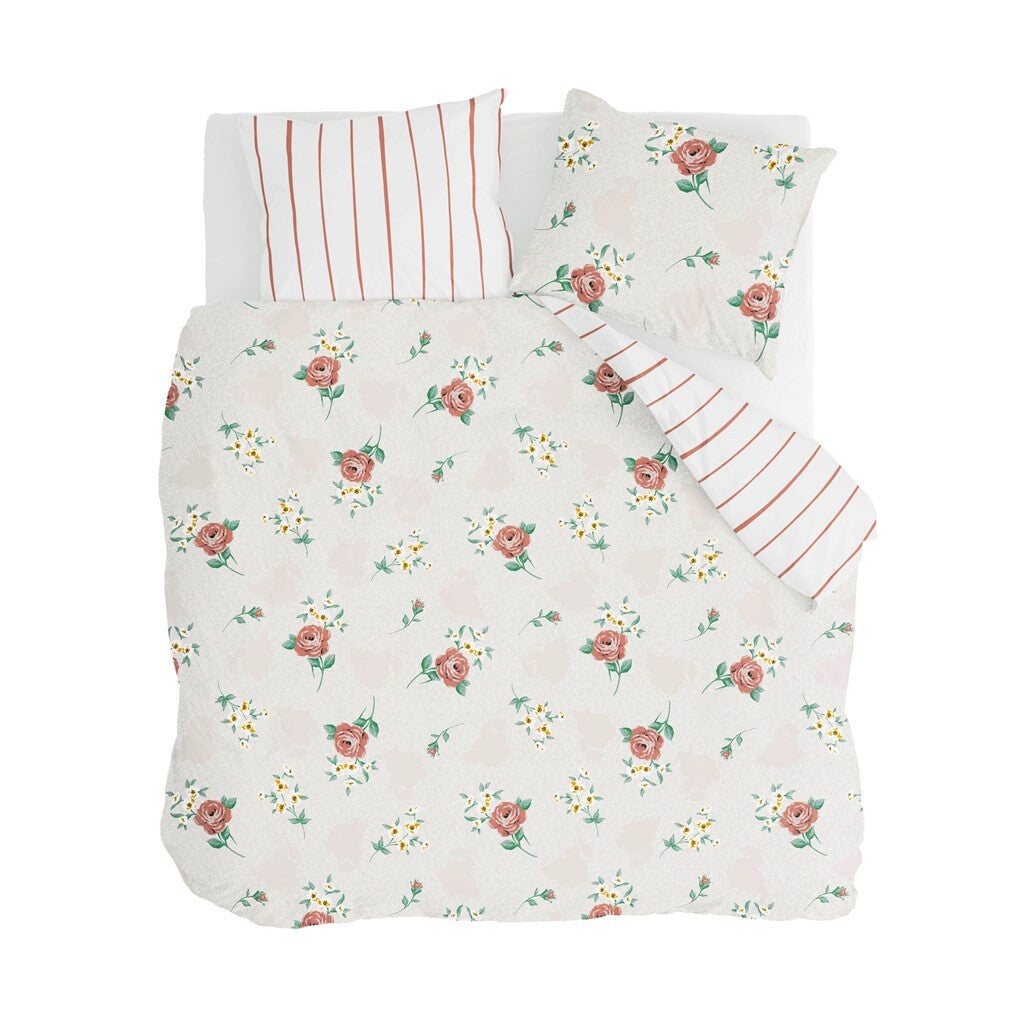 Walra - Dekbedovertrek Red Roses - 240x220 cm - Off White