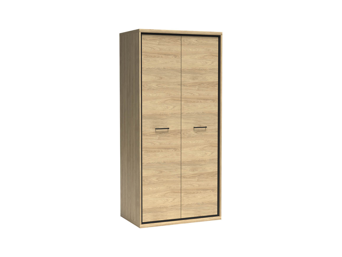 Szafa MILAN 2D 92 cm Natural Hikora / Czarny