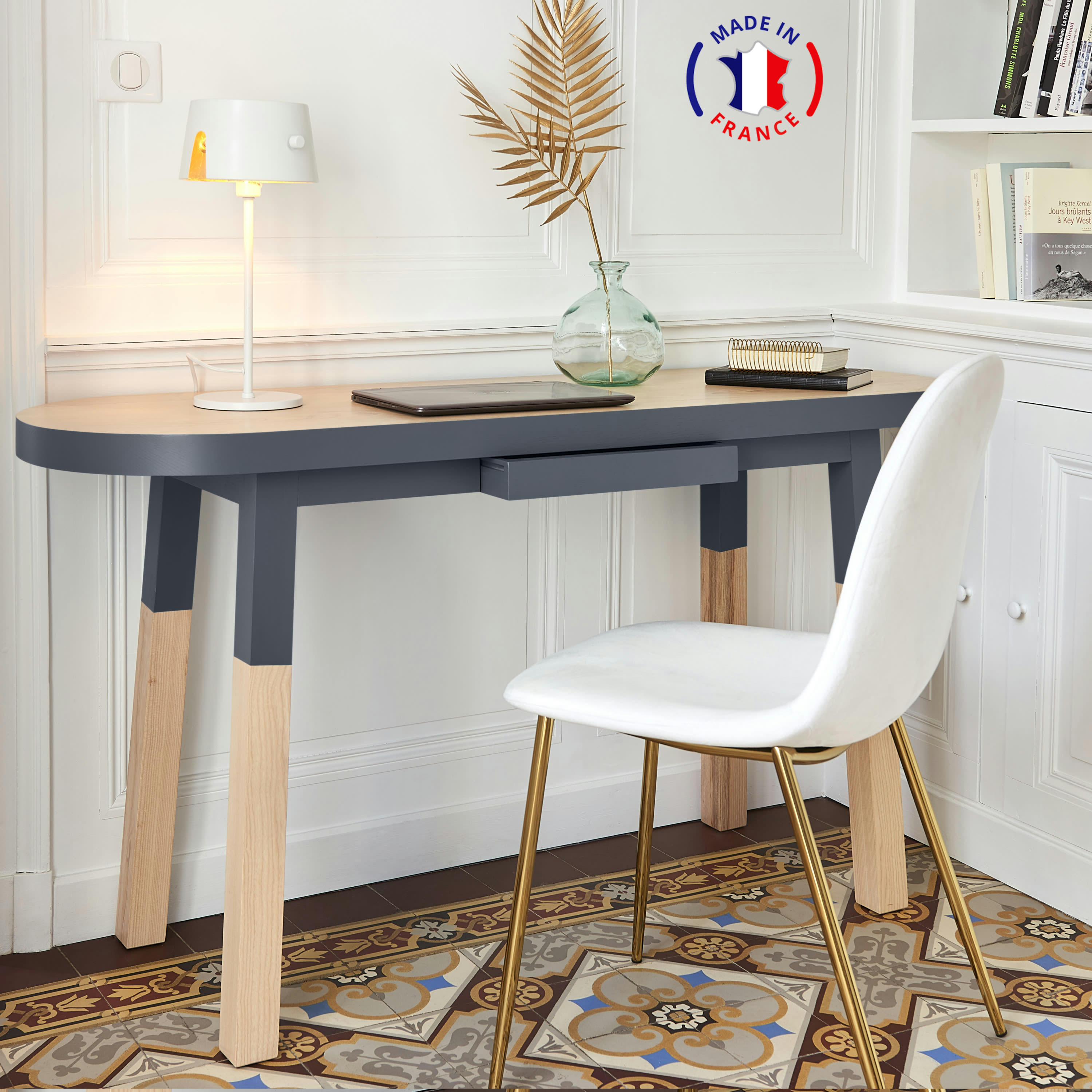 EGEE - Bureau Console 100 cm, 100% frêne massif