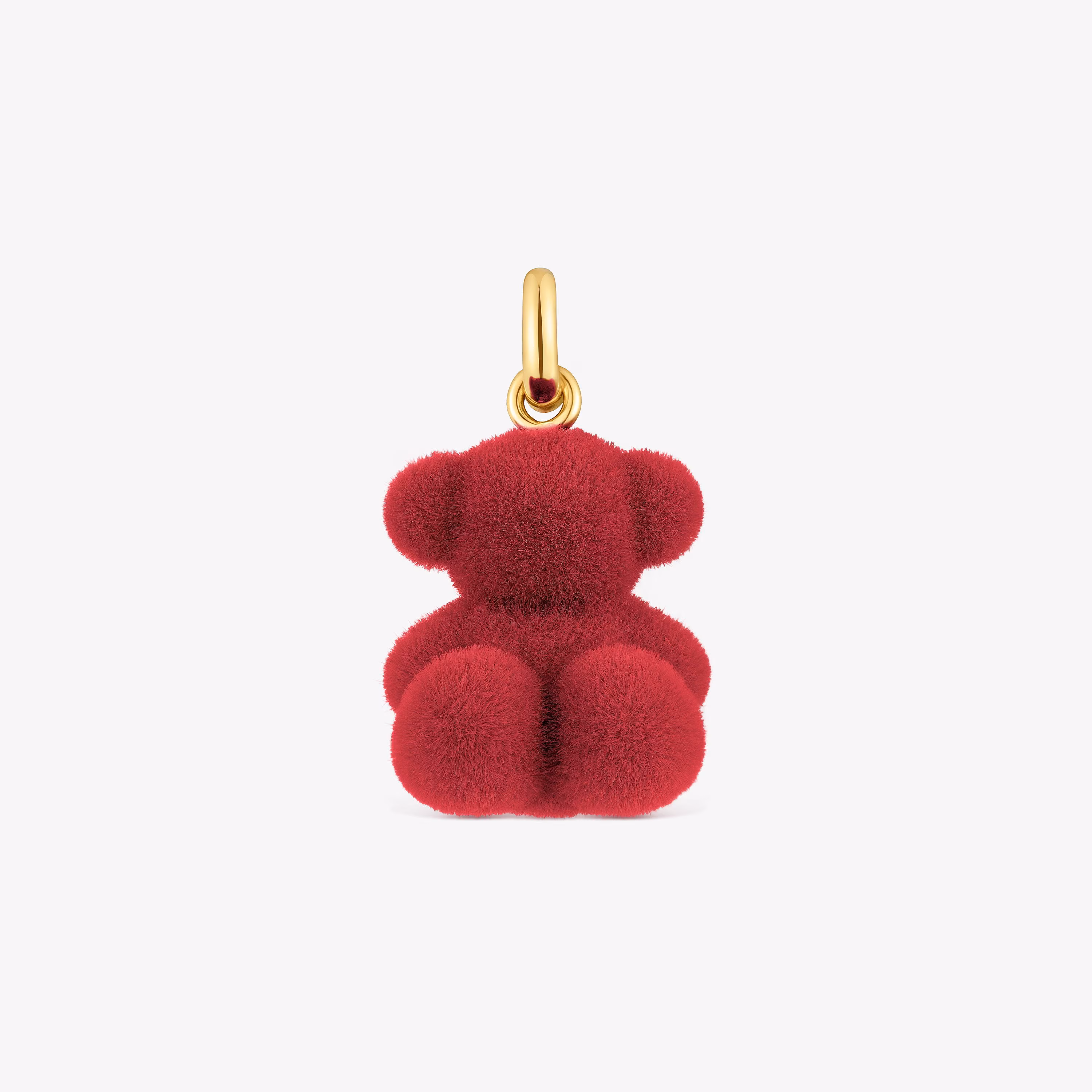 Colgante oso velvet en color burdeos con baño de oro 18 kt sobre plata Bold Bear