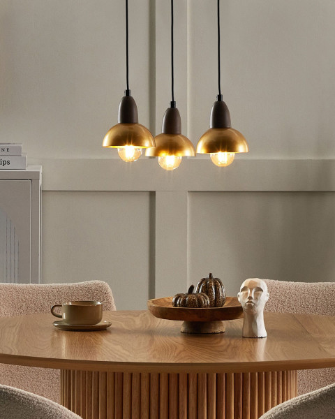 Lampa wisząca 3-punktowa metalowa mosiężny kolor