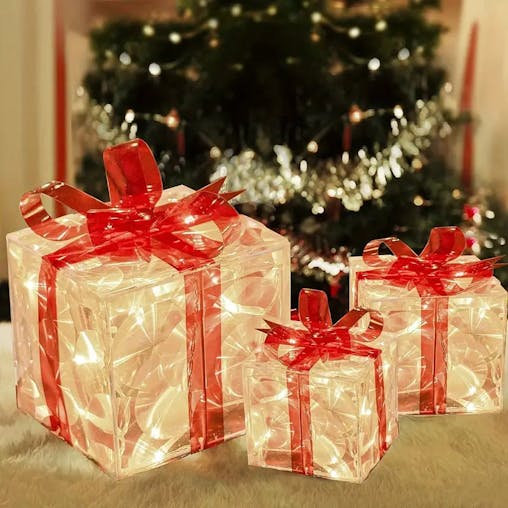 NNETM Enchanted Glow: Illuminated Christmas Gift Boxes