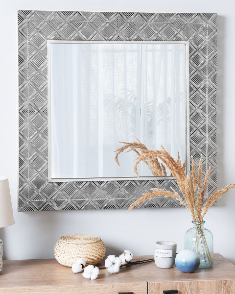 Lustro wiszące kwadratowe 80x80 srebrne