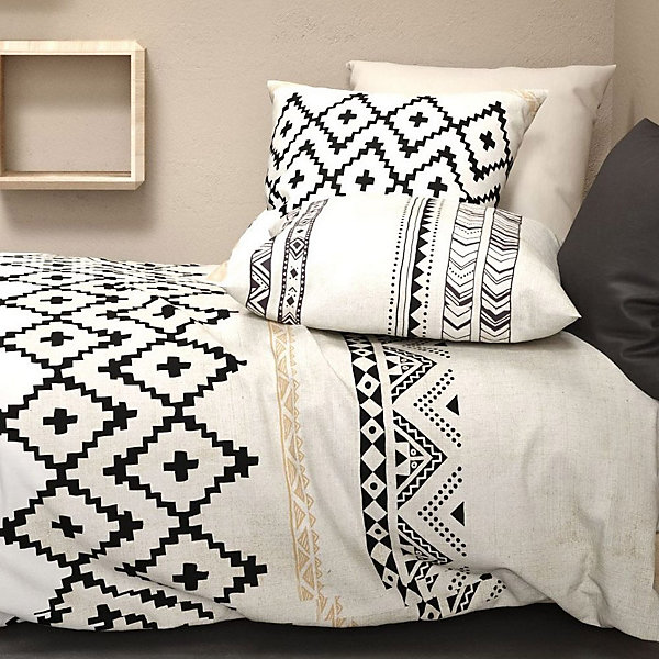 Housse de couette 260x240 Bohème   2 taies coton 57 fils