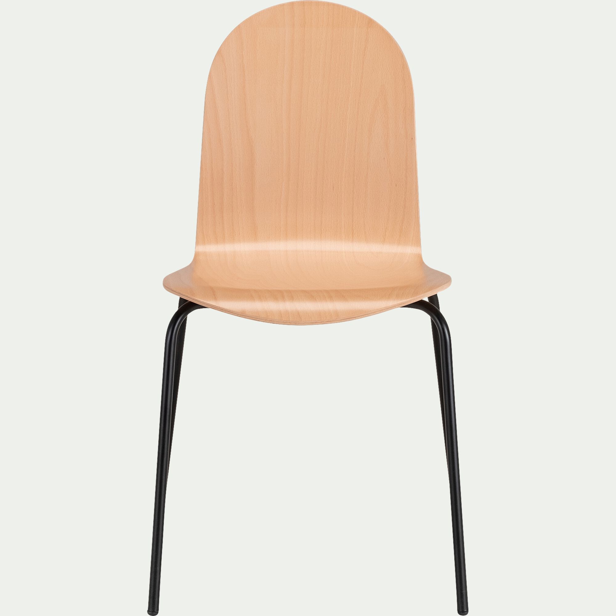 IZA - Chaise avec coque en contreplaqué moulé de hêtre - bois clair