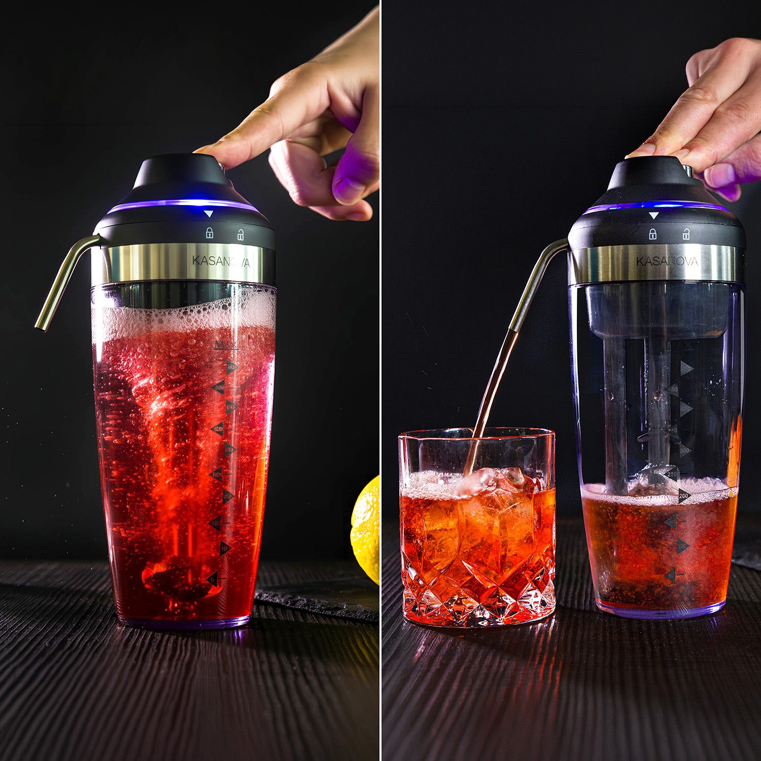 Shaker cocktail elettrico 500 ml con pompa