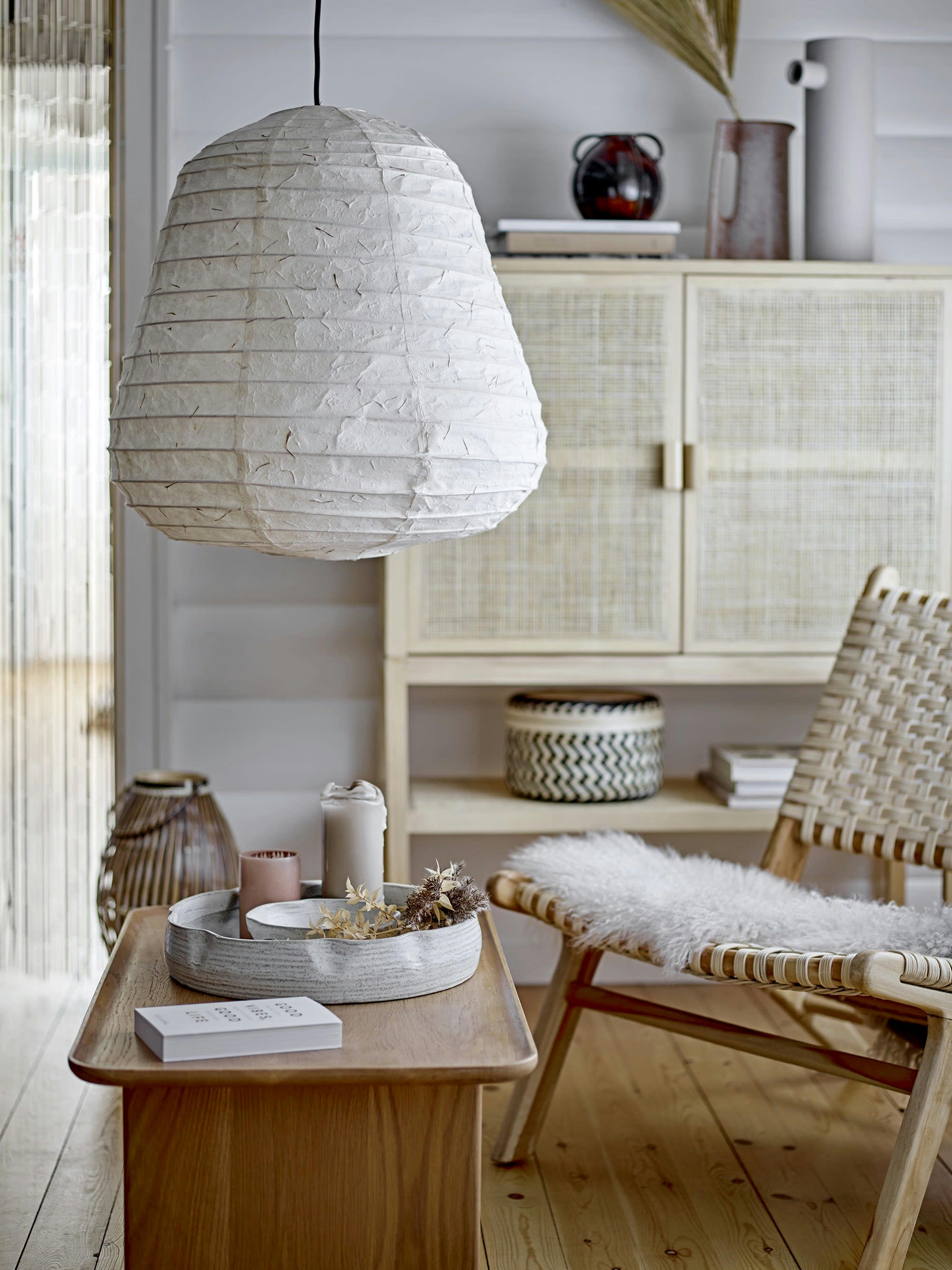 LEENA - Lampe suspendue en papier blanc