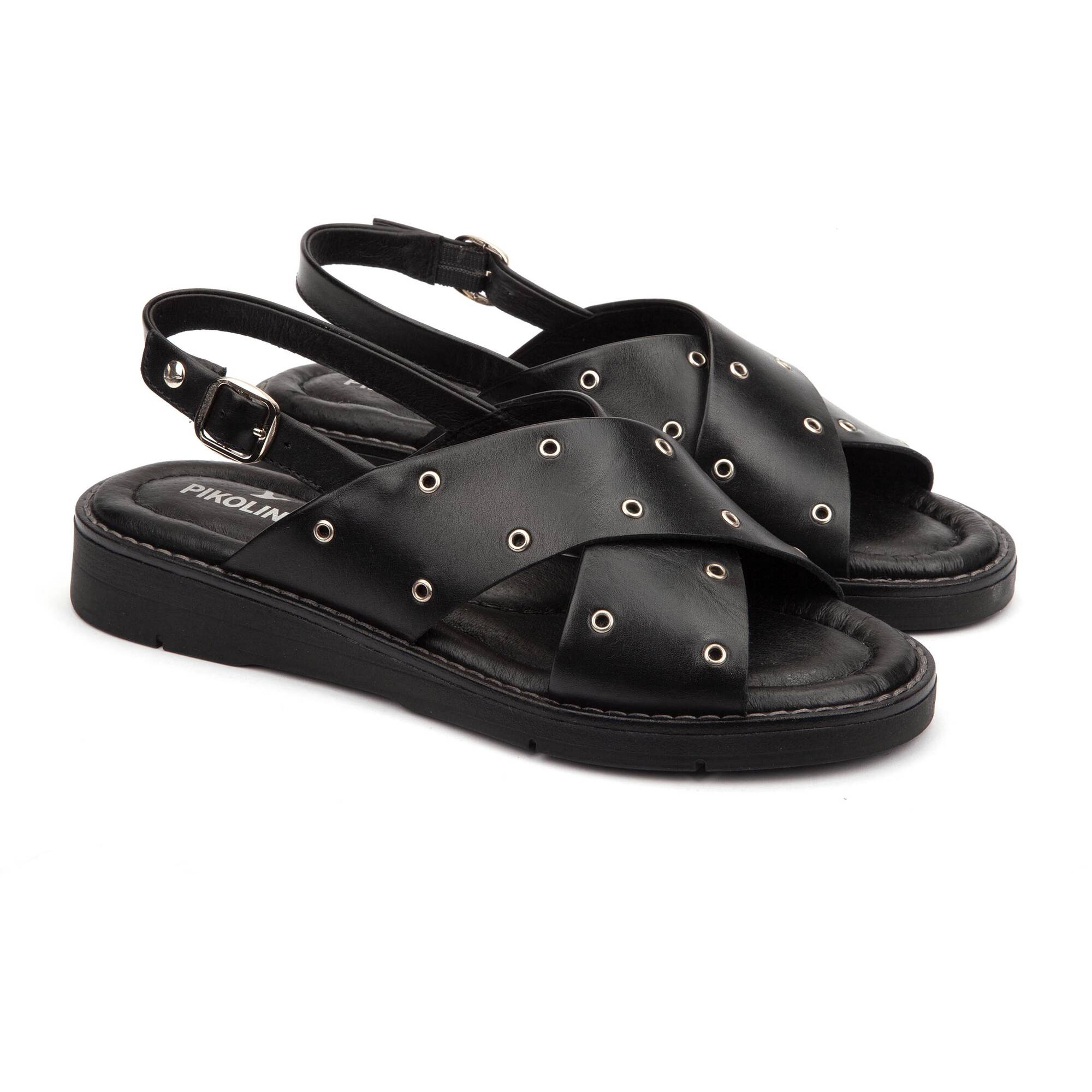 ROQUETAS - Sandalias planas con hebilla para mujer