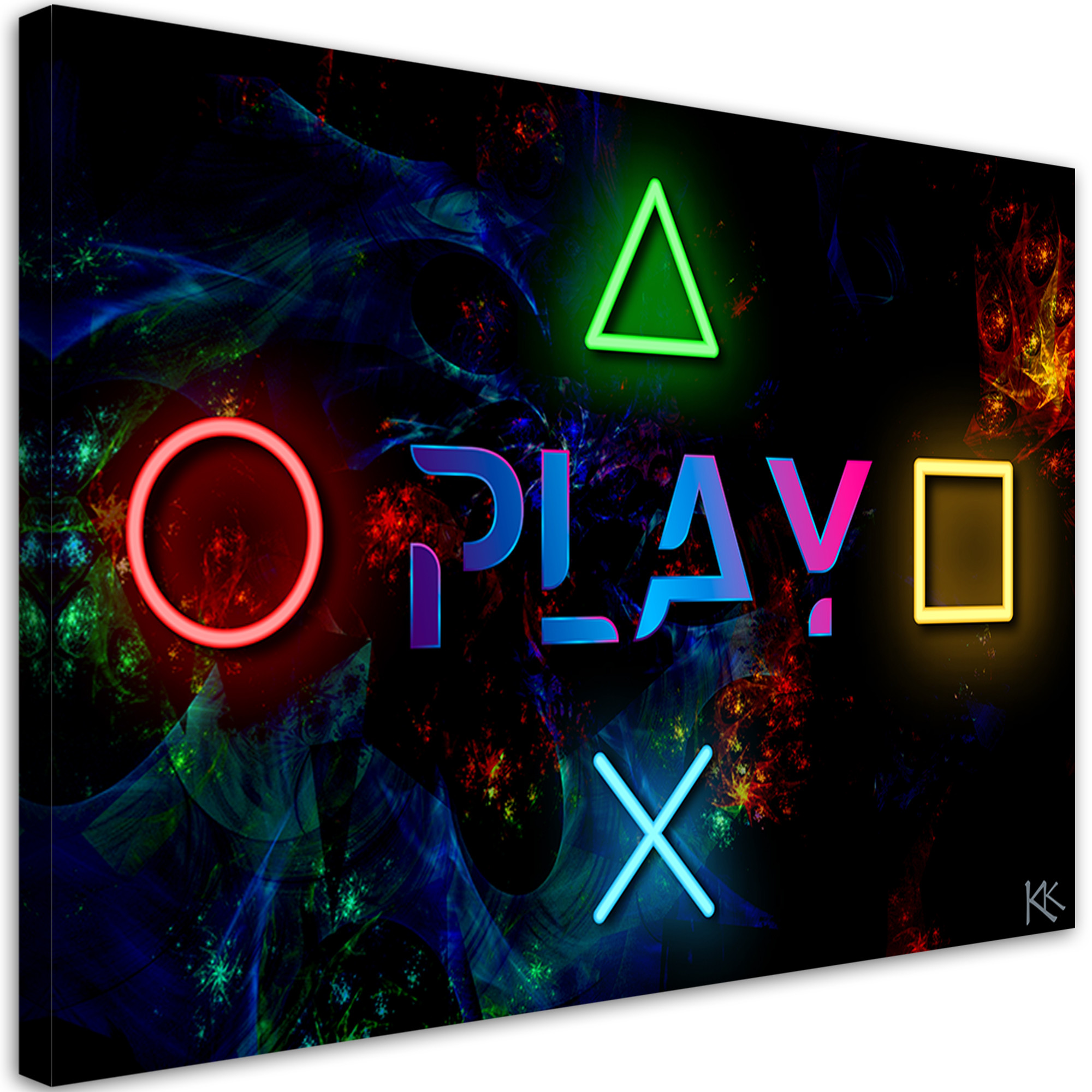 Feeby Obraz, Napis play i przyciski do kontrolera 60x40