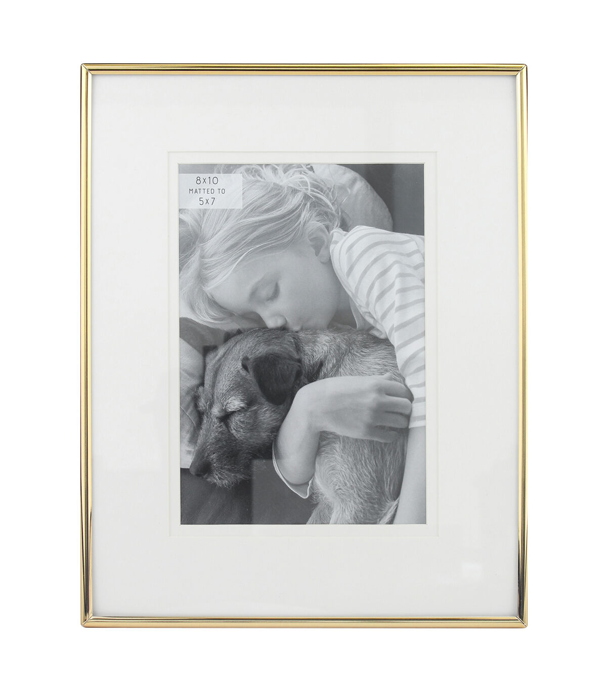 8 x 10 Matted to 5 x 7 Gold Tabletop Picture Frame