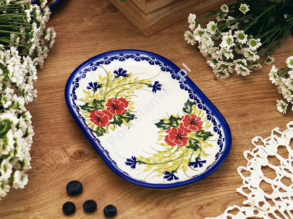Półmisek owalny 28 cm Bolesławiec - Maki Smolińskiej gat. I