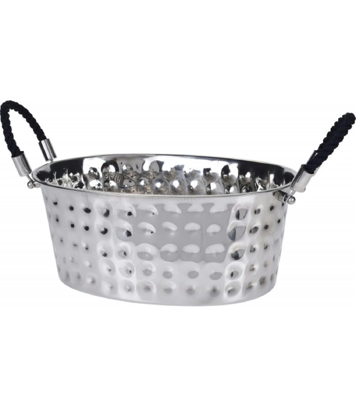 CORDE - Seau à glace en acier inoxydable martelé avec poignées