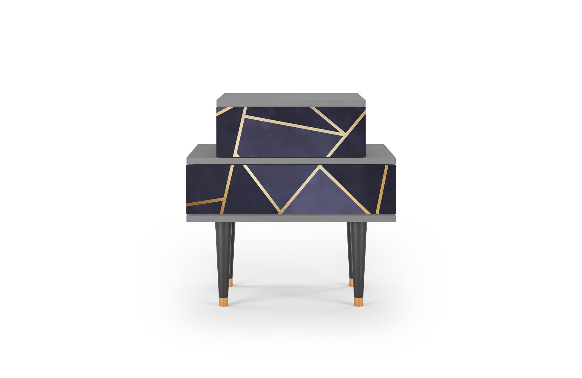 THE AMETHYST - Table de chevet bleu 2 tiroirs L 58 cm