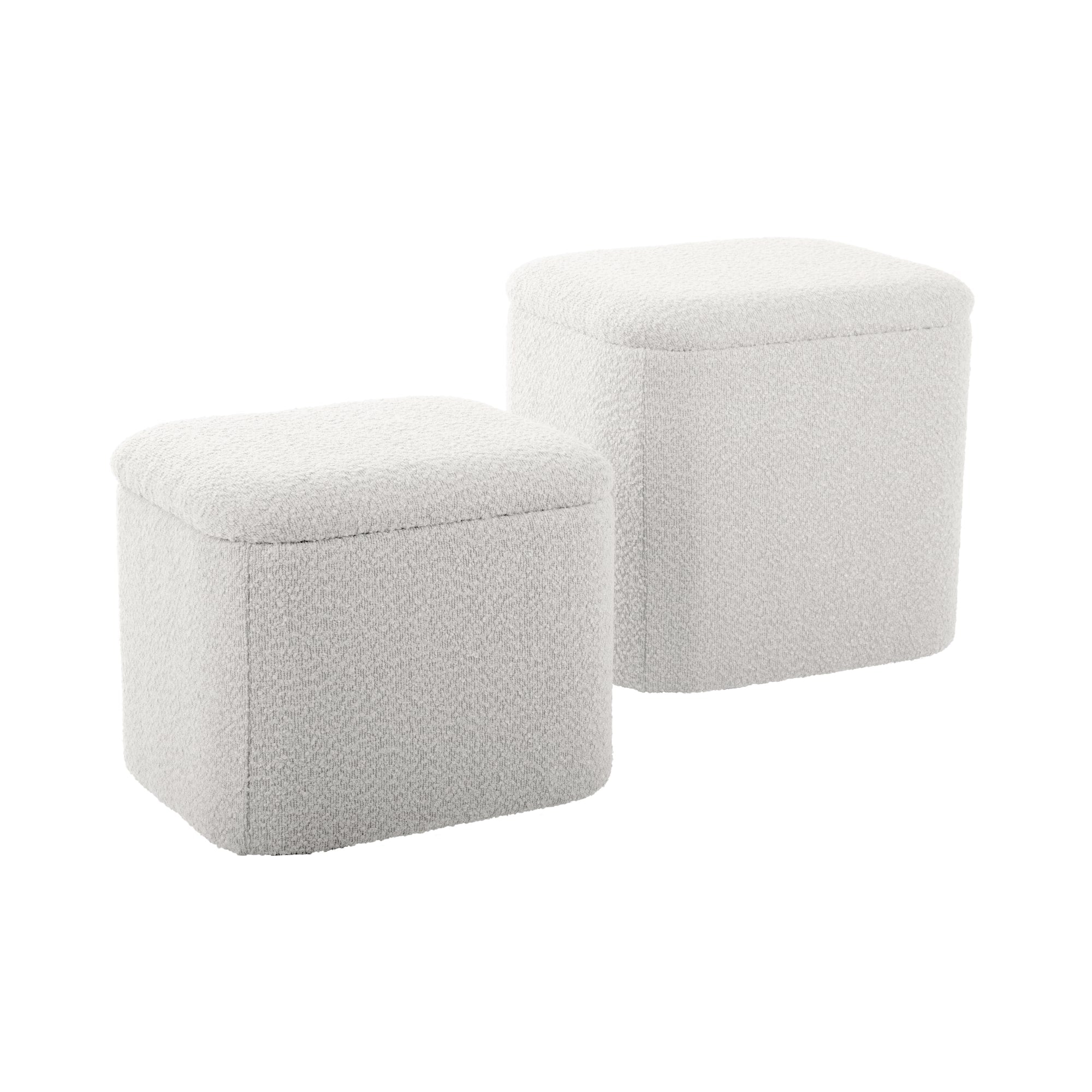 Leitmotiv poef Ada Storage - wit - 41x35x41cm