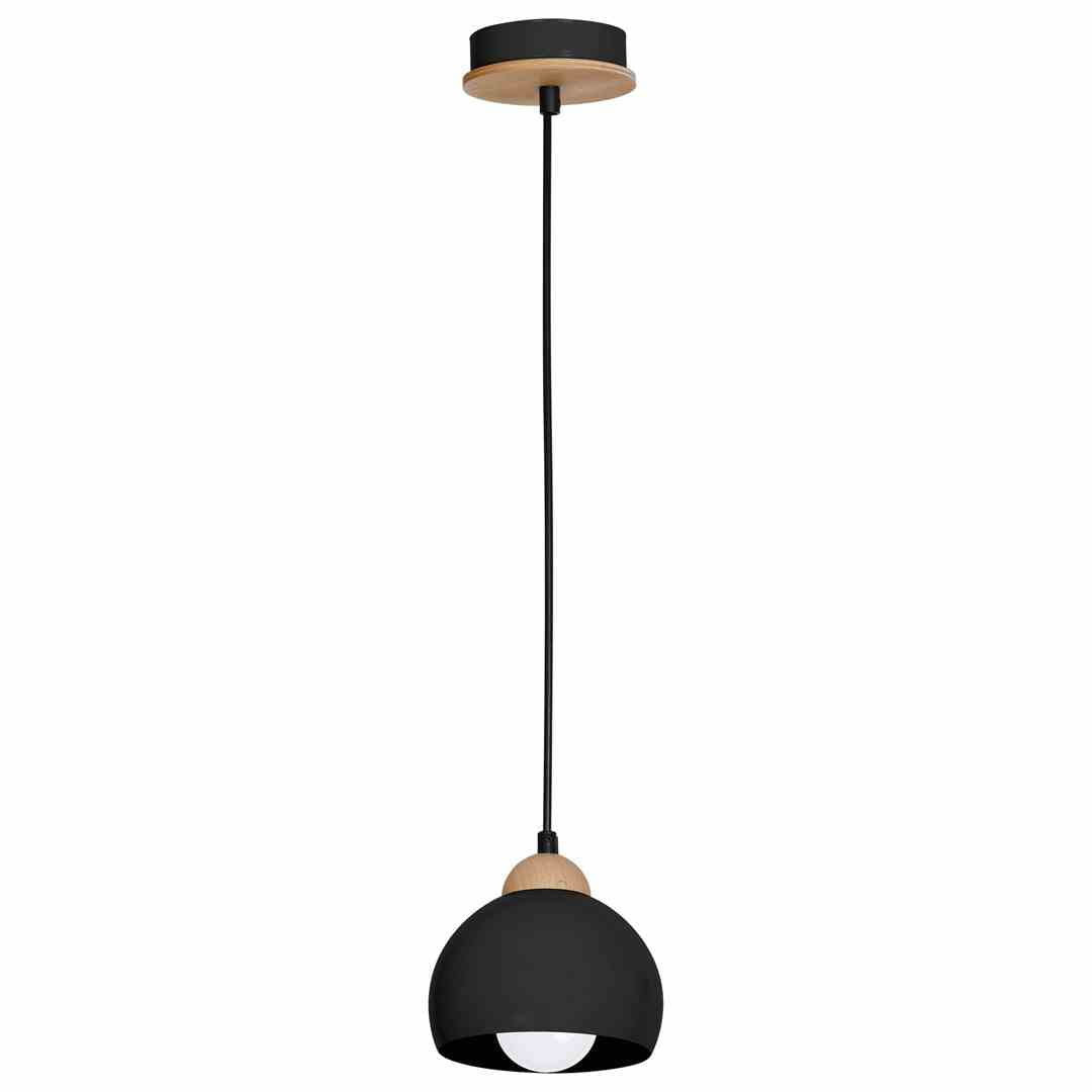 Lampa wisząca czarna-jasne drewno DAMA 1xE27x60W wym: 90x15x15 cm Milagro