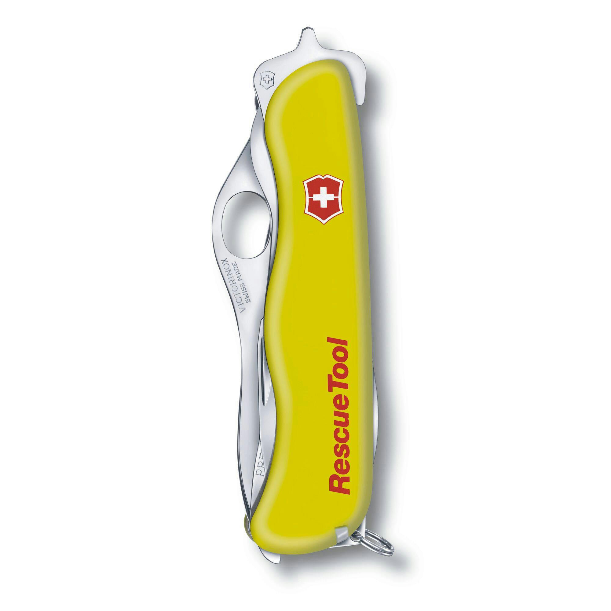 Victorinox StayGlow Rescue Tool Swiss Army Knife Multi-Tool with Pouch, Yellow