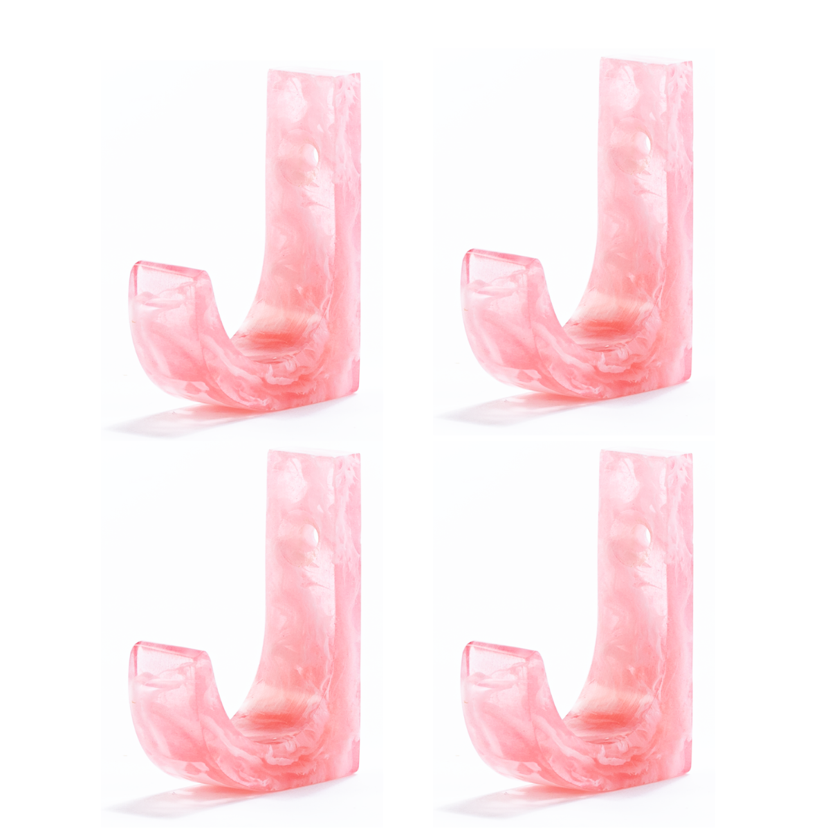 Brût Homeware | Set van 4 Kapstokhaken | Pavone | Roze