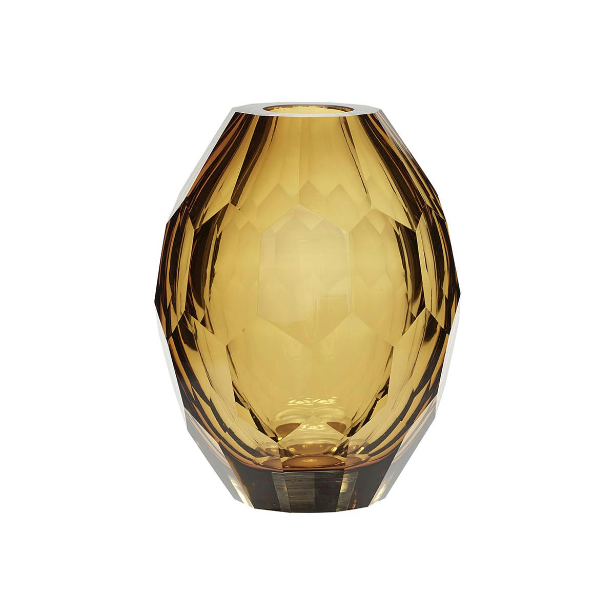 FACET - Vase en verre jaune H17