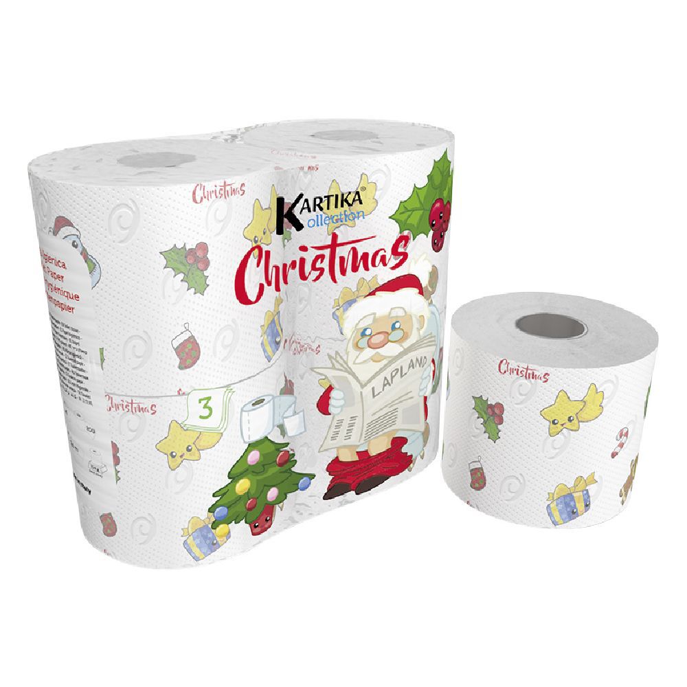 Rouleau de papier de toilette motif No&euml;l x4