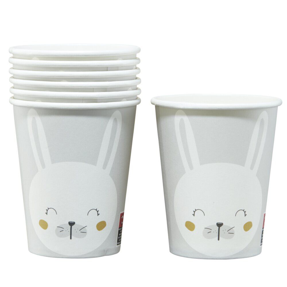 Lot de 10 gobelets en carton design lapin de Pâques