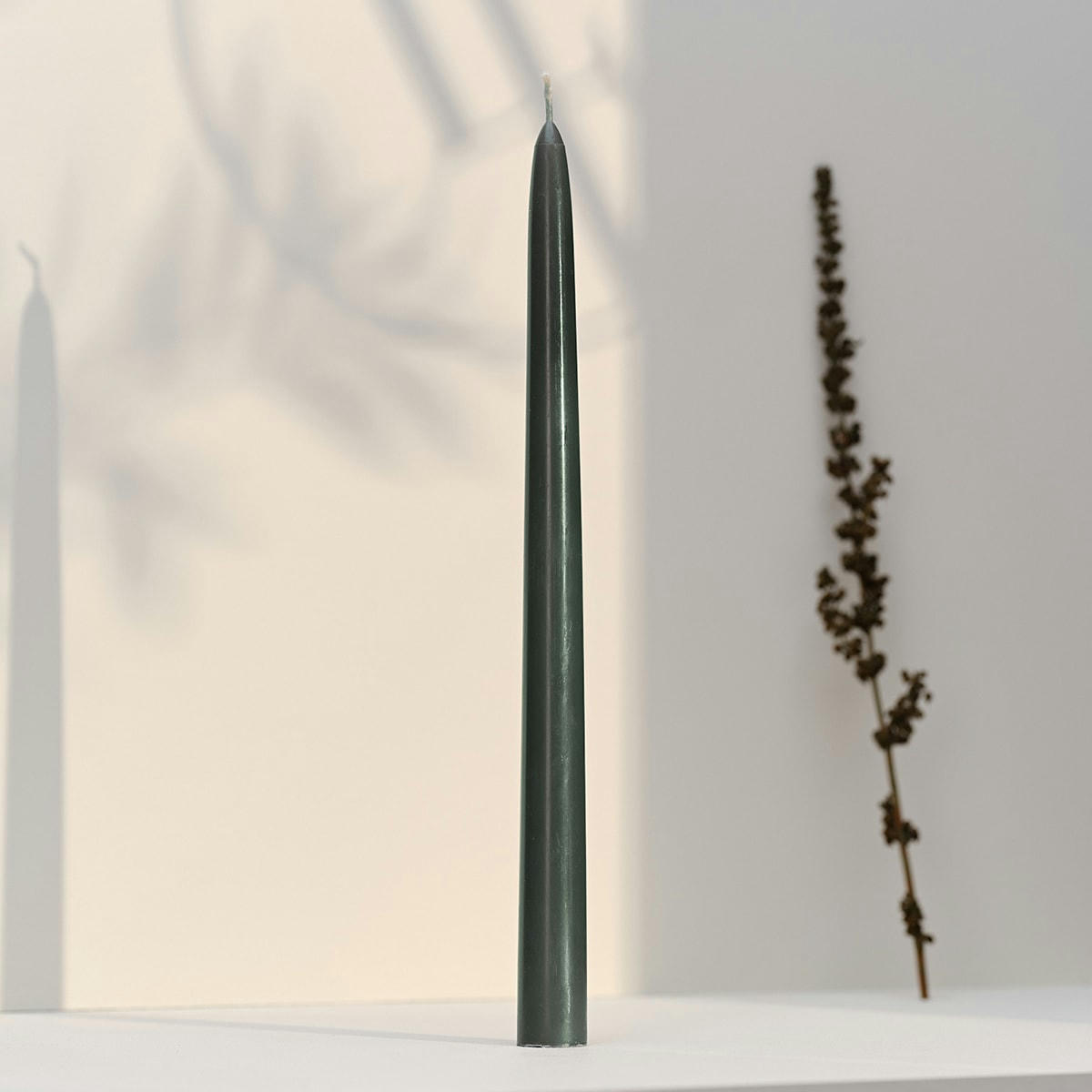 - 12 bougies flambeaux 8h Vert Intemporel