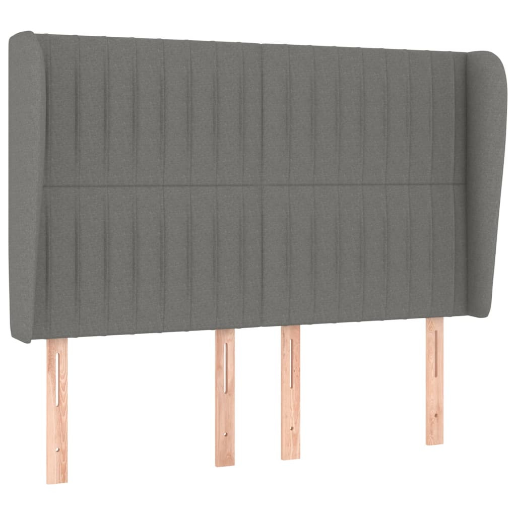 Wezgłowie Szary 147 x 23 x 118/128 cm Tkanina vidaXL