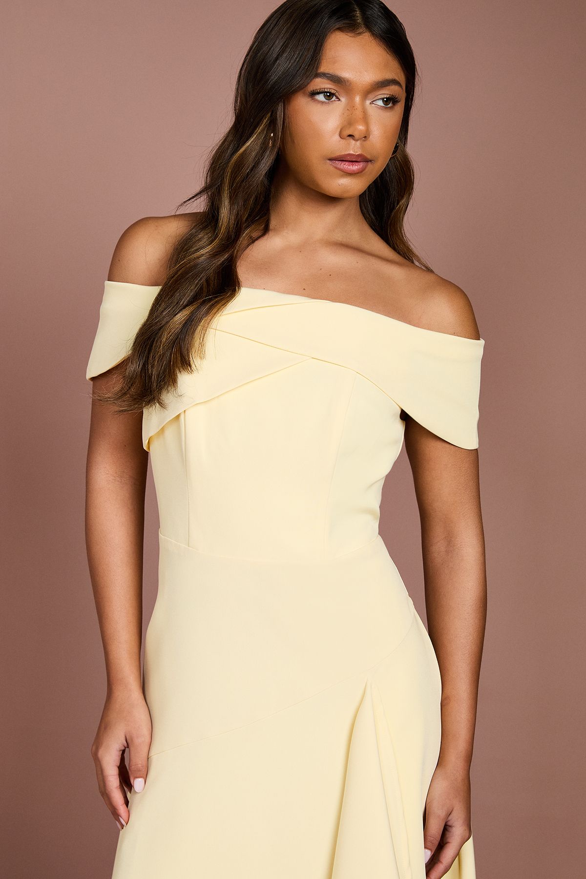 Coast Bardot Waterfall Crepe Midi Dress