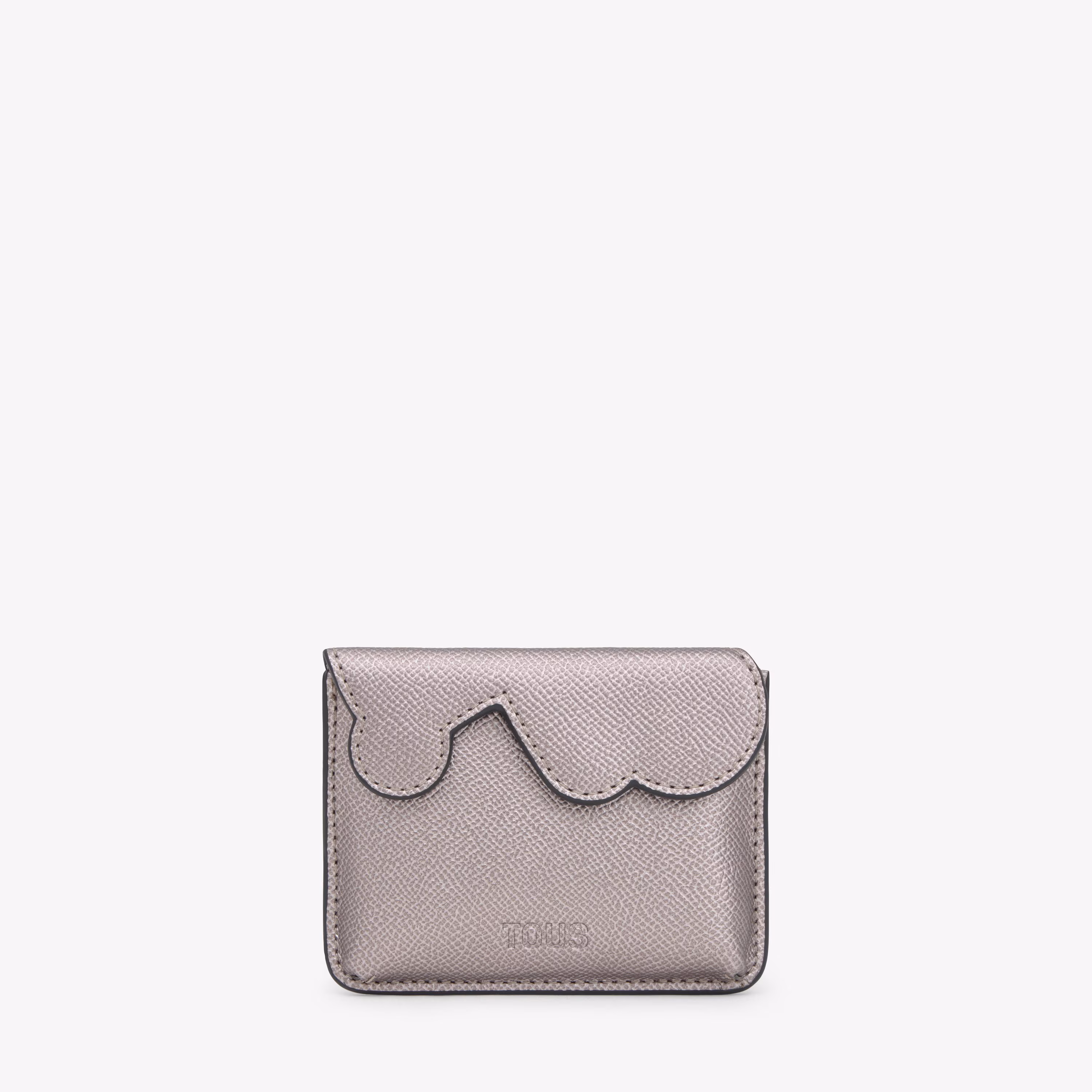 Monedero tarjetero plateado TOUS Bear
