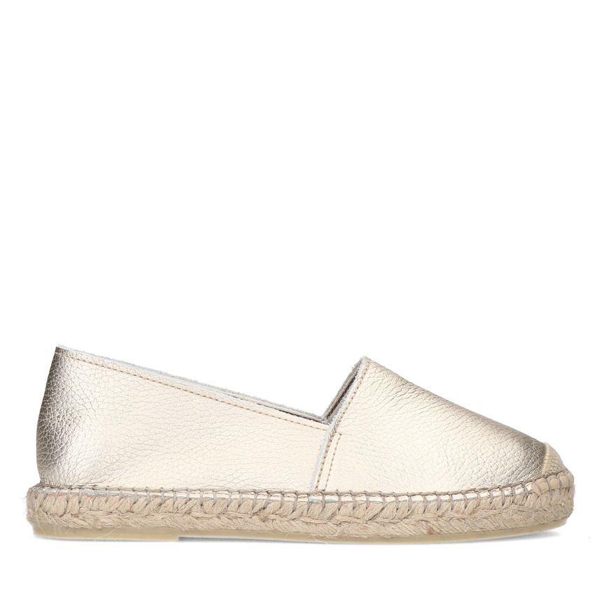 Manfield Gouden leren espadrilles