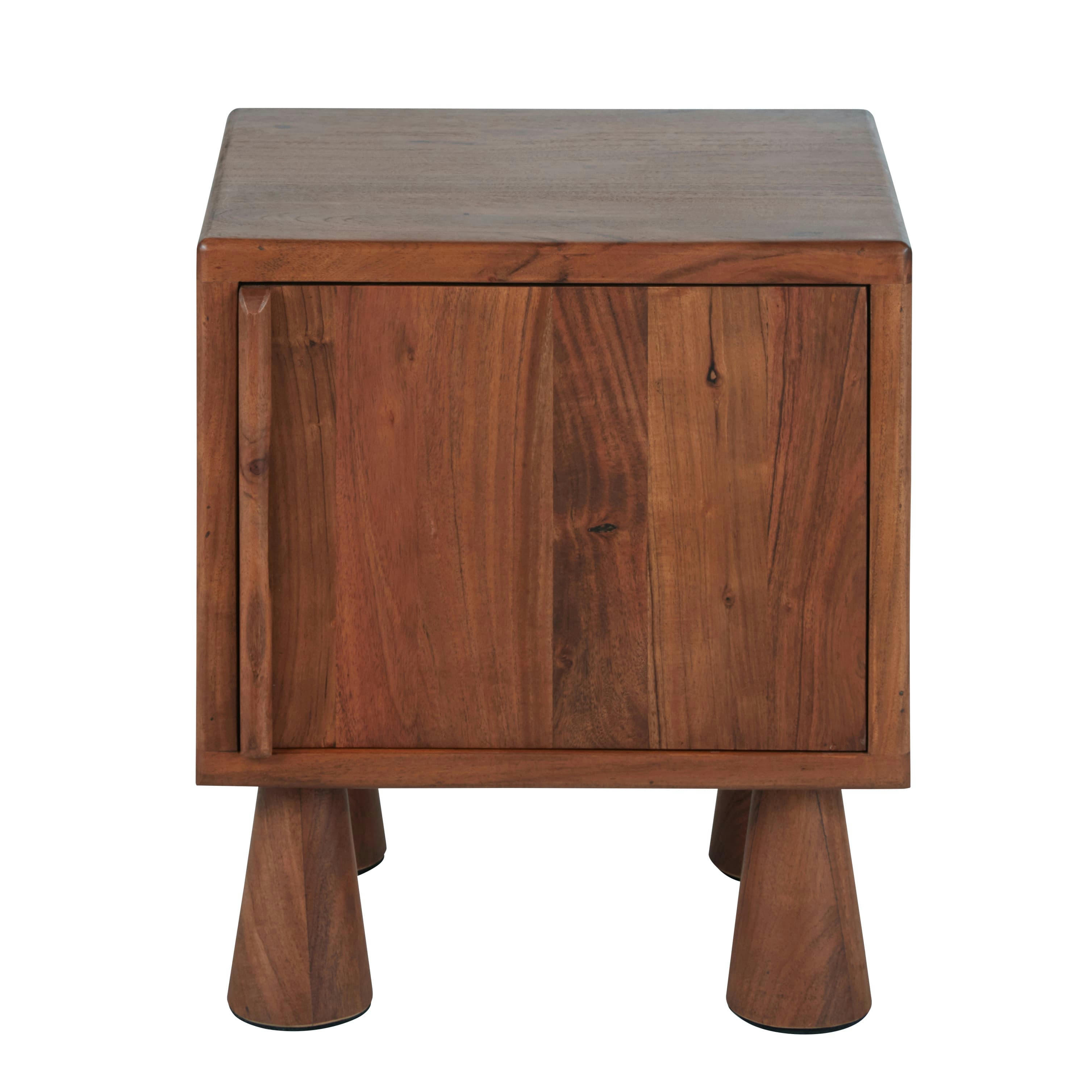 Alya - Table de chevet 1 porte coloris noisette