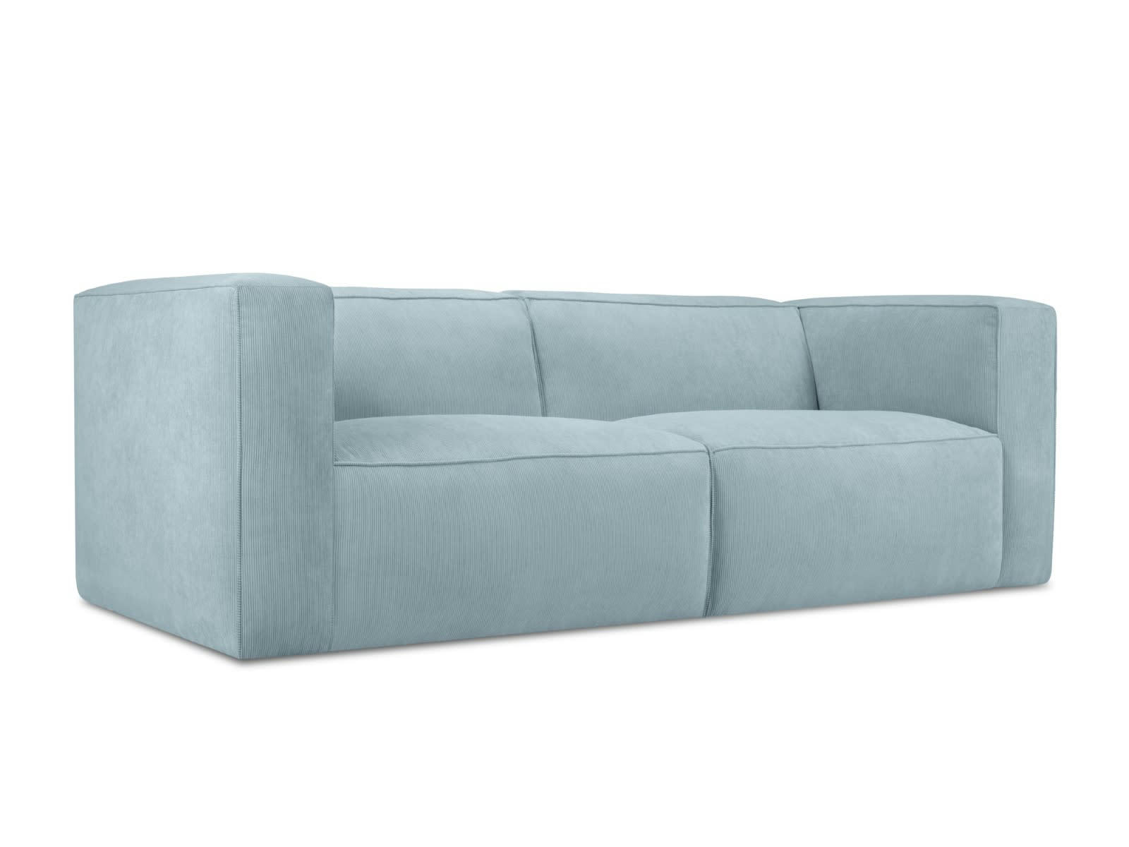MUSE - Canapé 3 places en Velours Côtelé Bleu Clair