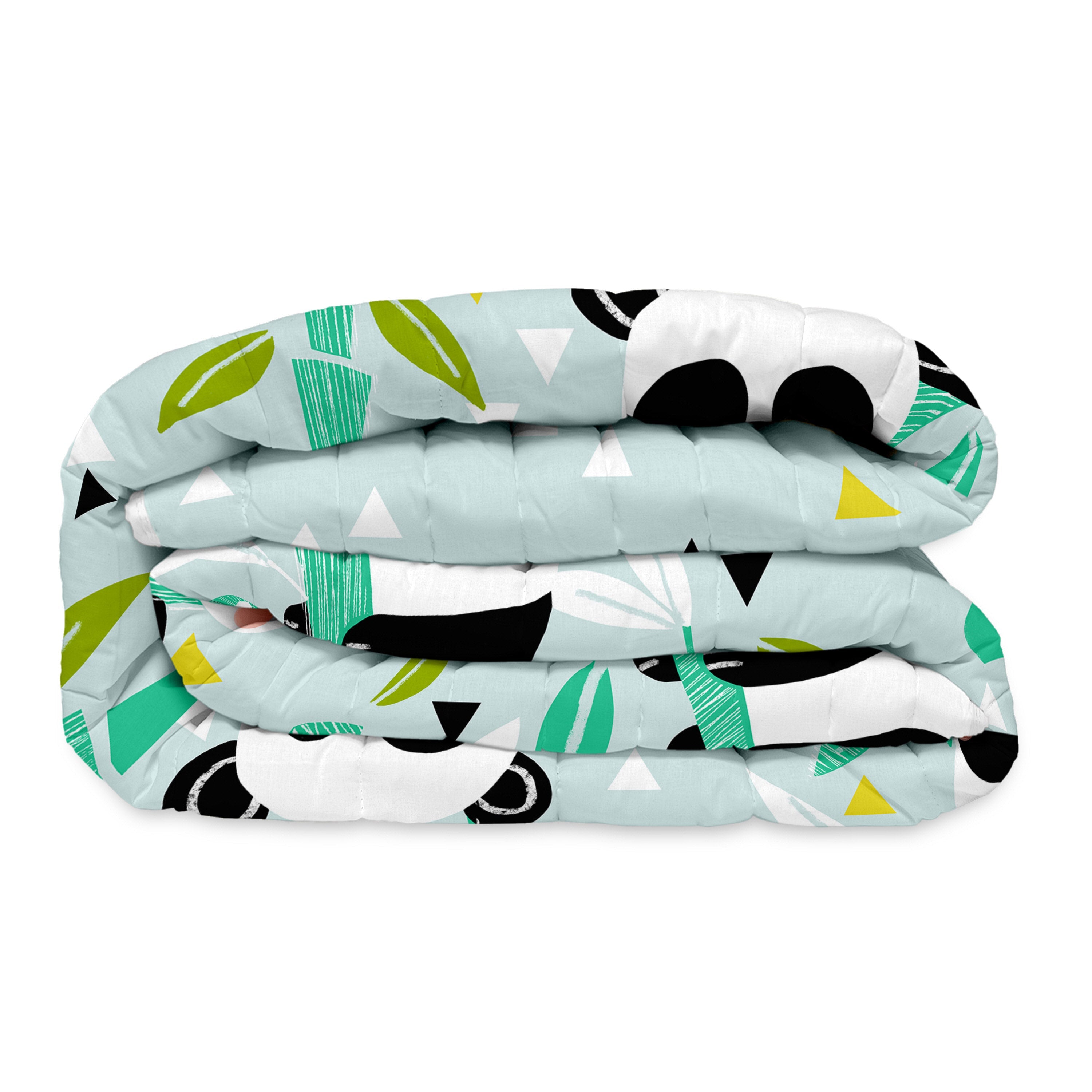 Panda garden blauw Sprei Moshi Moshi, Blauw, 100% Katoen (buitenkant)