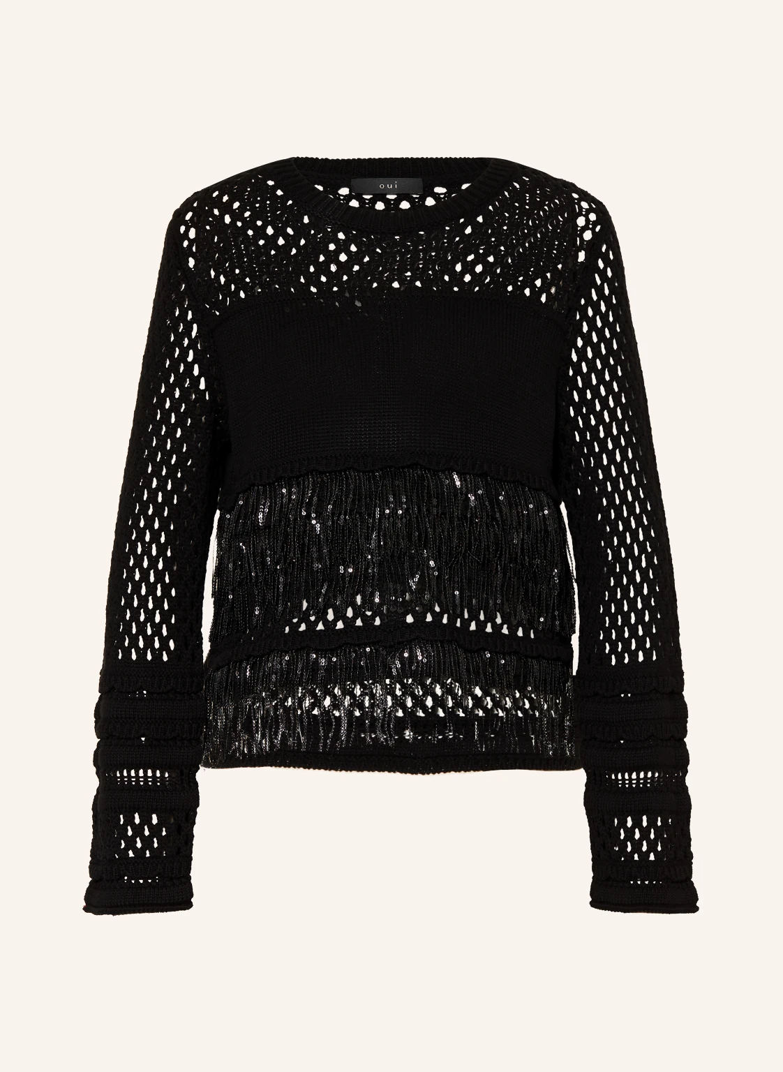 Oui Pullover mit Pailletten