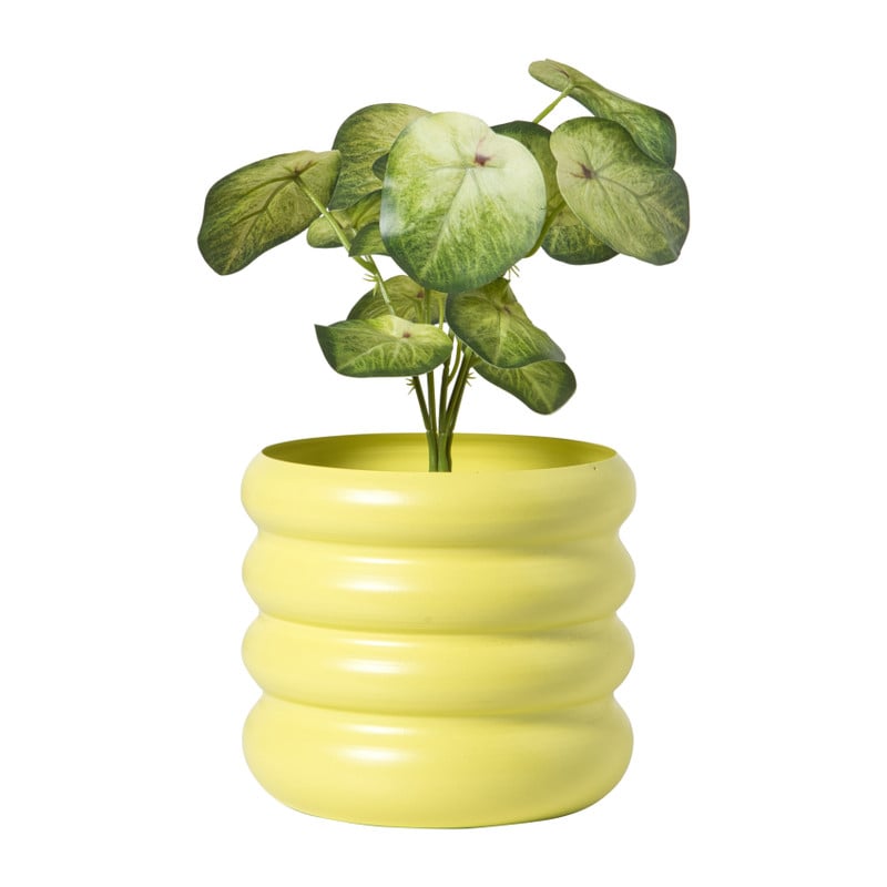 Bloempot bubbles groot - geel - &Oslash;19x18 cm