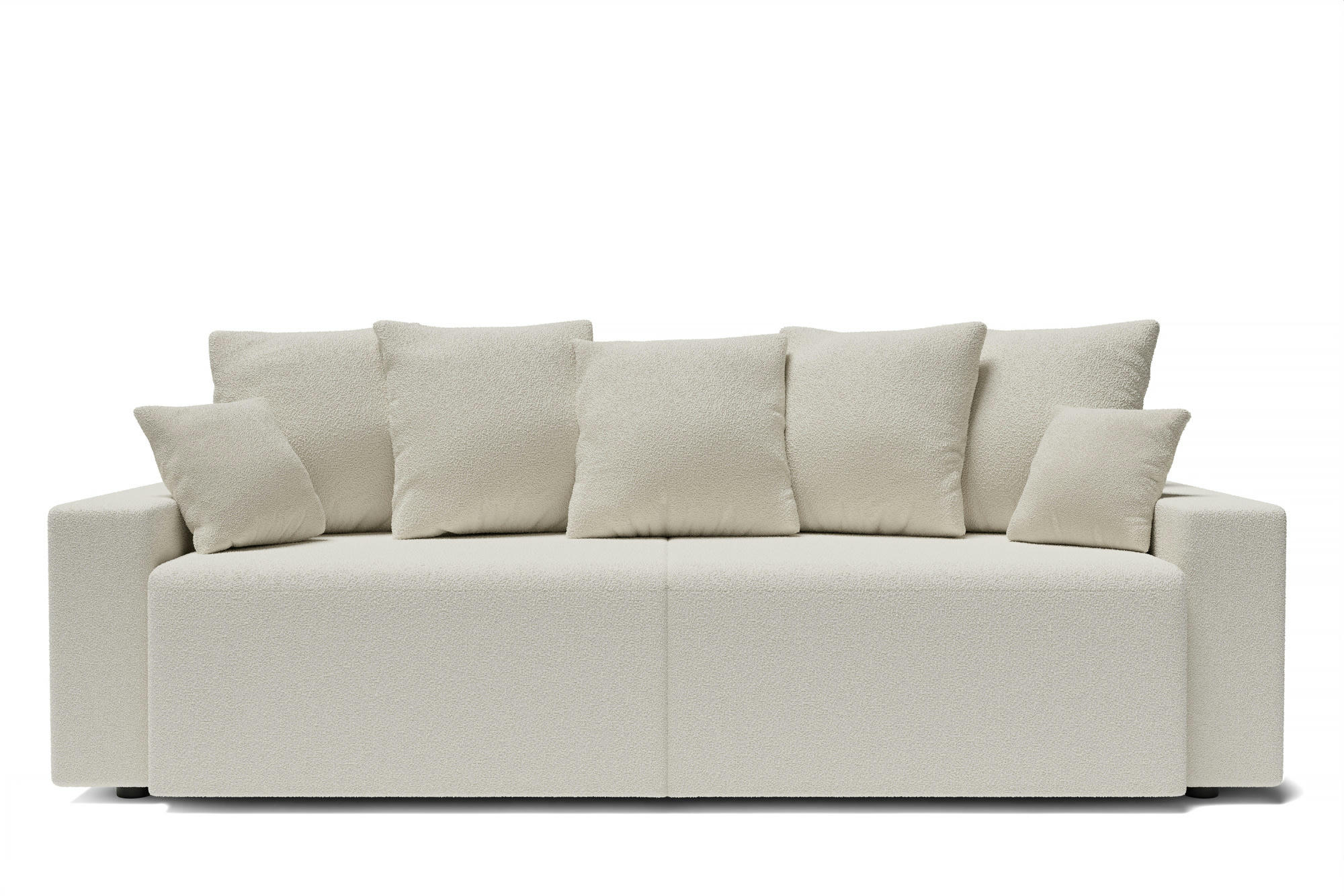 ALMA - Canapé droit convertible en tissu 3 places blanc