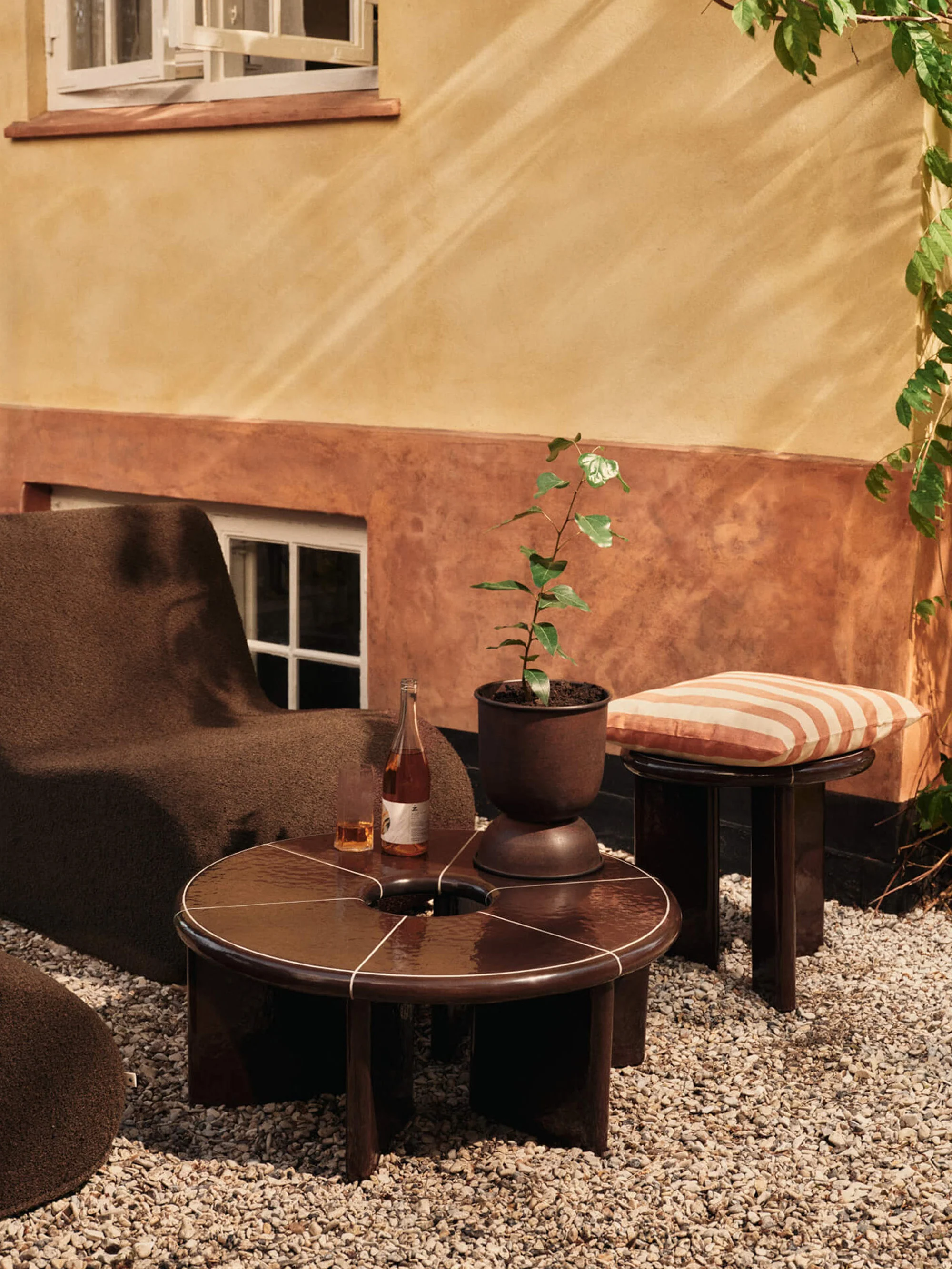 Bouclé-Garten-Loungesessel Rouli
