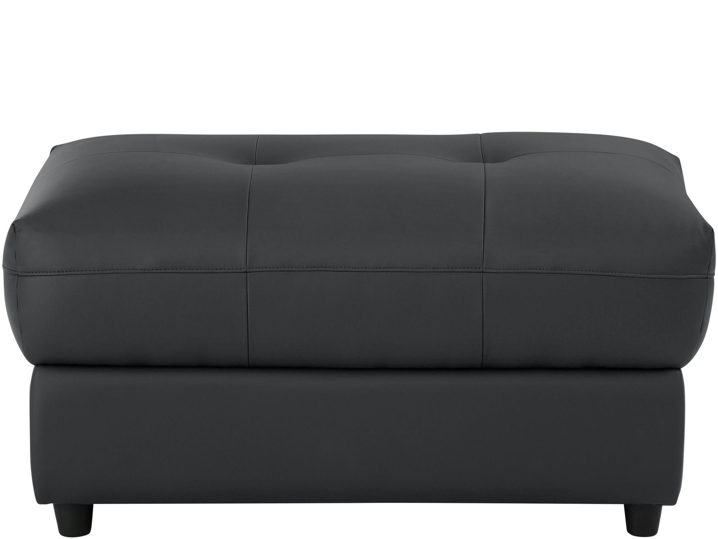 TANARO - Pouf rembourré en PU noir
