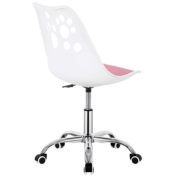 Chaise de bureau pour enfant chaise de bureau pivotante avec réglage en hauteur, blanc rose