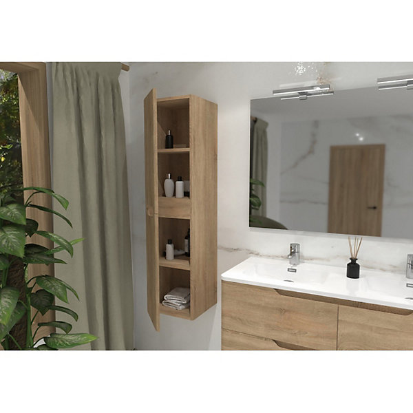 Colonne de salle de bain LUNA 135cm Bois Clair