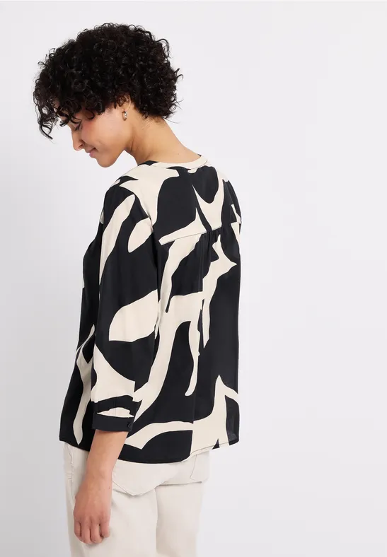 Print-Bluse mit Tape-Details