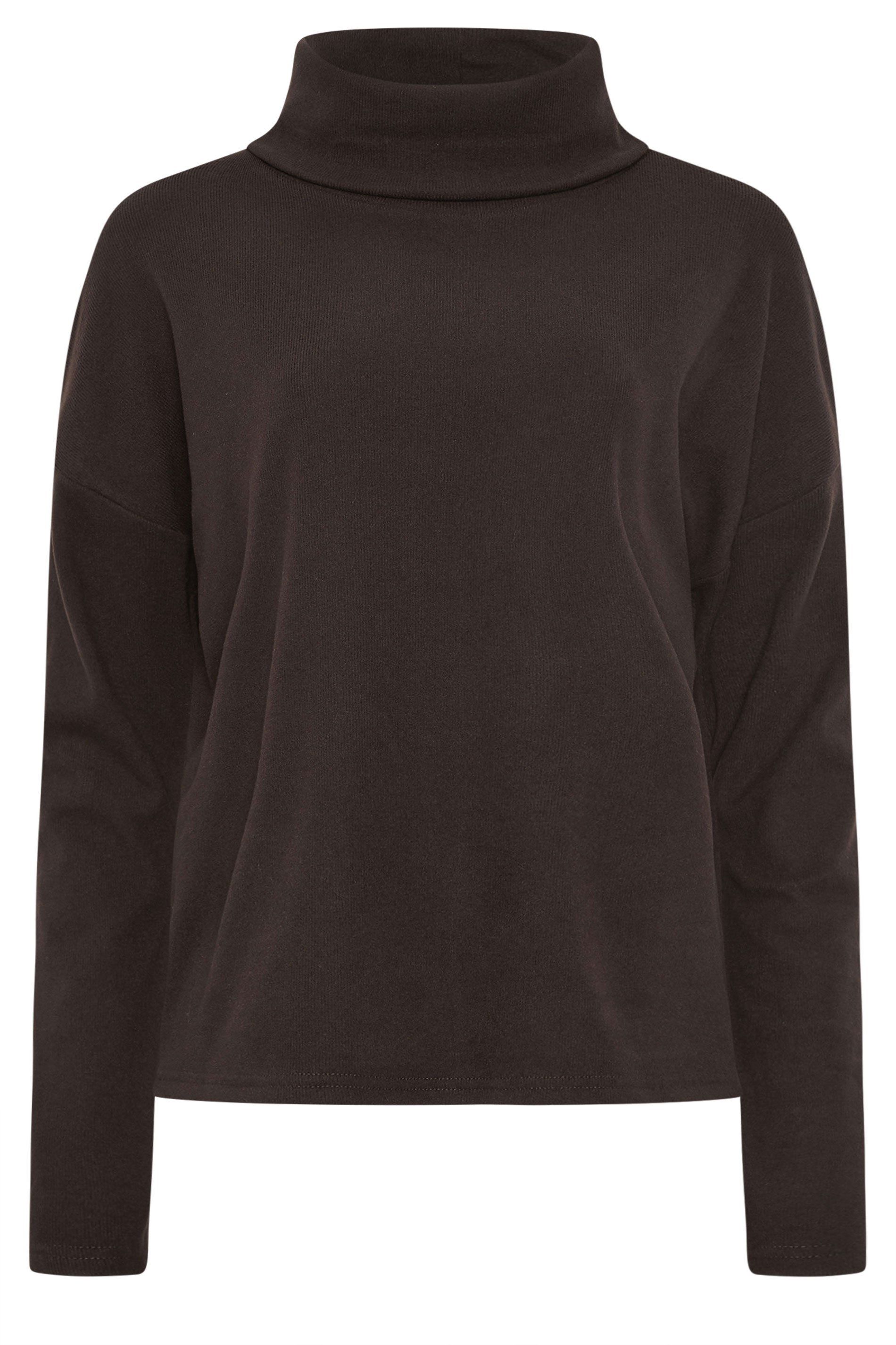Long Tall Sally Tall Roll Neck Brushed Ribbed Top