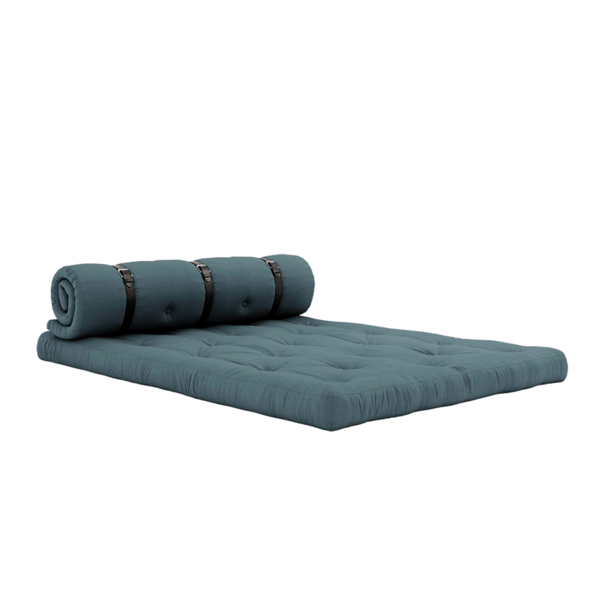 - Matelas 140x200 et fauteuil en futon bleu pétrole 2 en 1