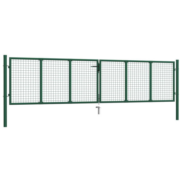 Furtka ogrodowa Zielony 390 x 75 cm Stal vidaXL