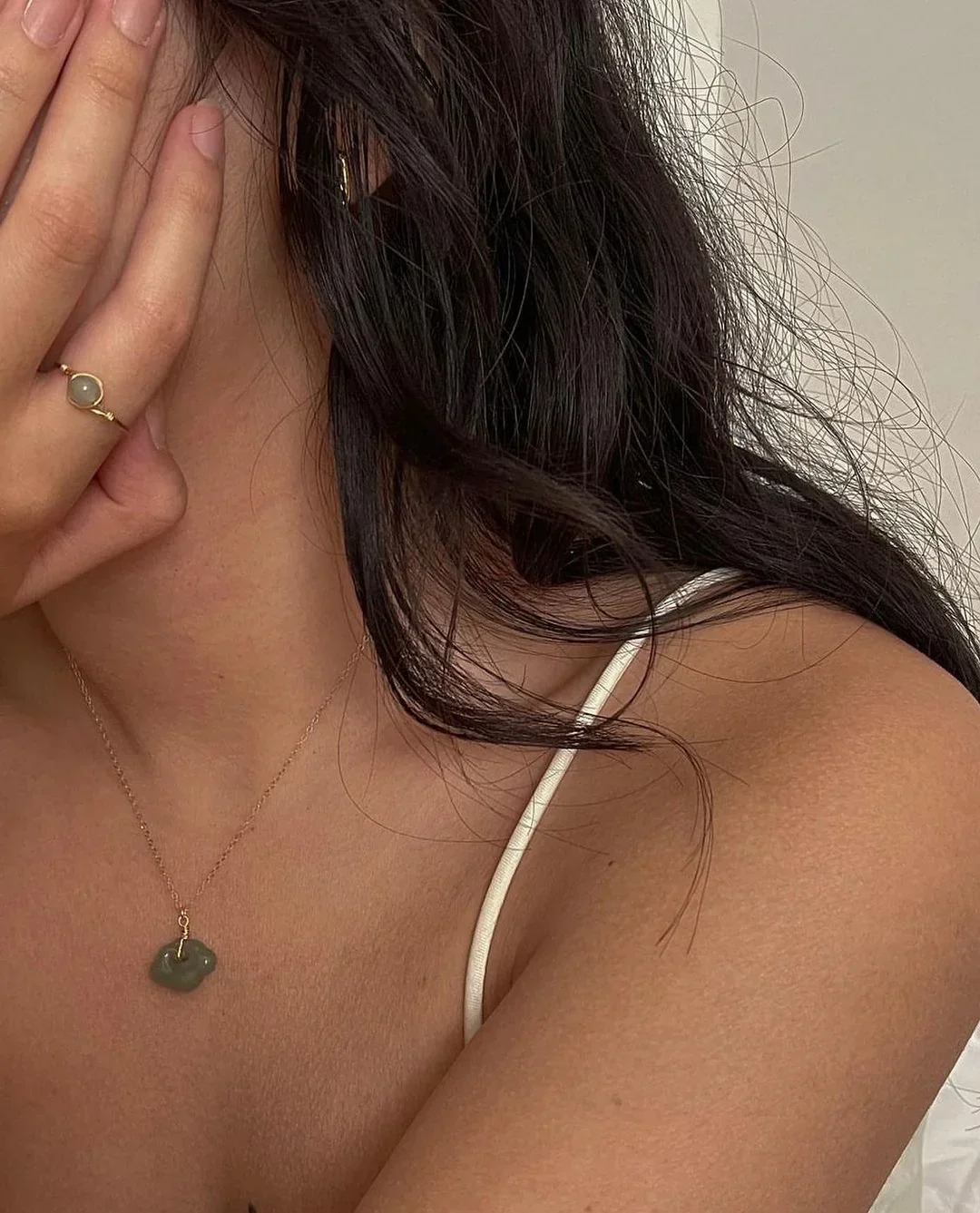 Cloud — Green Jade Pendant Necklace