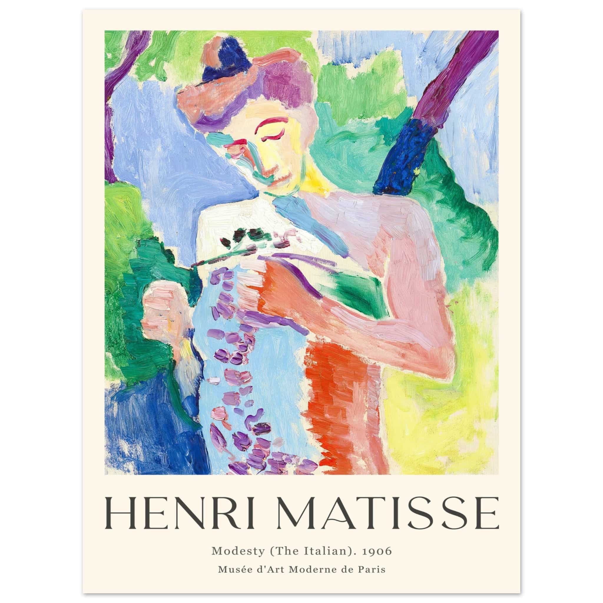 Artfulprints Poster Matisse - Modesty 1906  - 30x40 cm - Meerkleurig