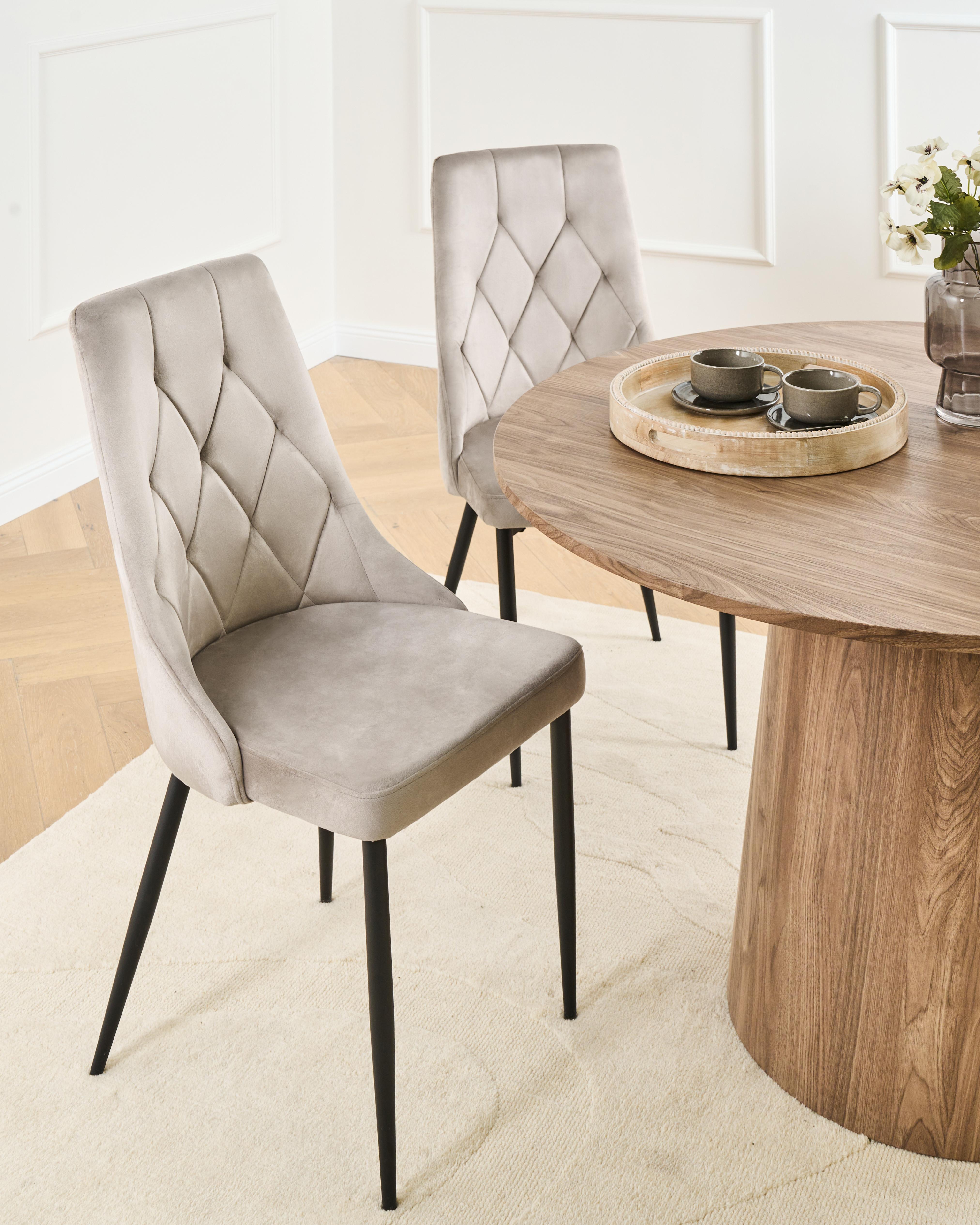 Set of 2 Dining Chairs AVENIR Velvet Taupe